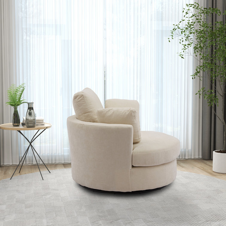 Plush round swivel outlet chair